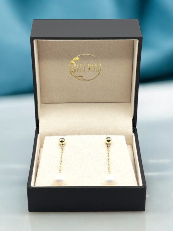 9 – 10 mm White Pearl Dangling Earrings