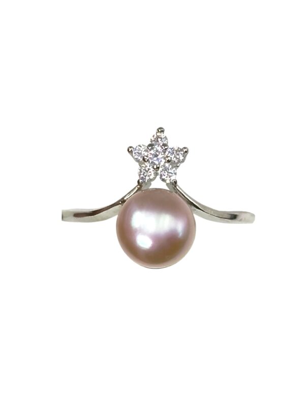 7 – 8 mm Lavender Pearl Star Shaped Ring: