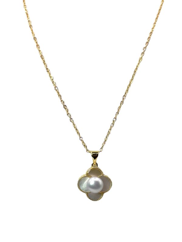 6 – 7 mm Gray Mother of Pearl Pendant Necklace