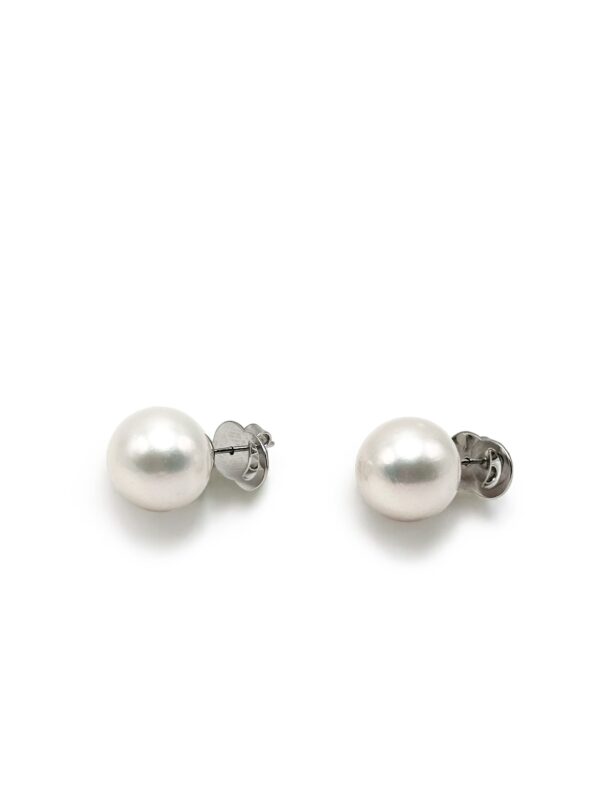 13 – 14 mm White Pearl Stainless Stud Earrings