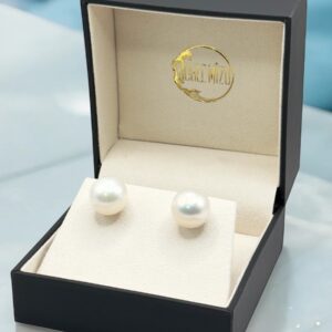 13 – 14 mm White Pearl Stainless Stud Earrings
