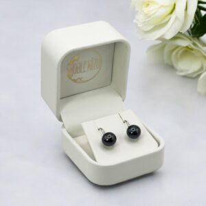 8 – 9 mm Black Pearl Stainless Hook Earrings
