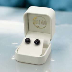 9 – 10 mm Black Pearl Stainless Stud Earrings
